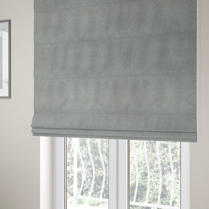 Kimberley Semi Plain Soft Chenille Upholstery Fabric In Silver Colour CTR-1188 - Roman Blinds