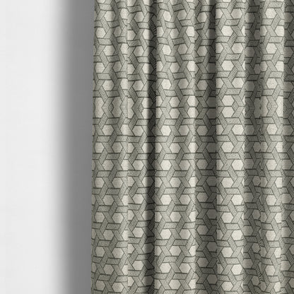 Elemental Collection Geometric Pattern Soft Wool Textured Grey White Colour Upholstery Fabric CTR-119 - Made To Measure Curtains