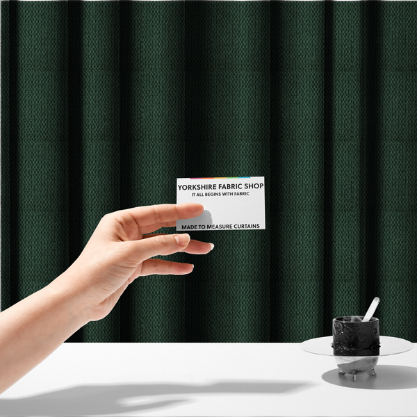 Chicago Bobble Effect Chenille Upholstery Fabric Pine Green Colour CTR-1190 - Made To Measure Curtains