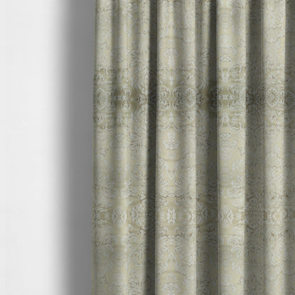 Nile Damask Pattern Metallic Tones Cream Gold Upholstery Fabric CTR-1192 - Made To Measure Curtains