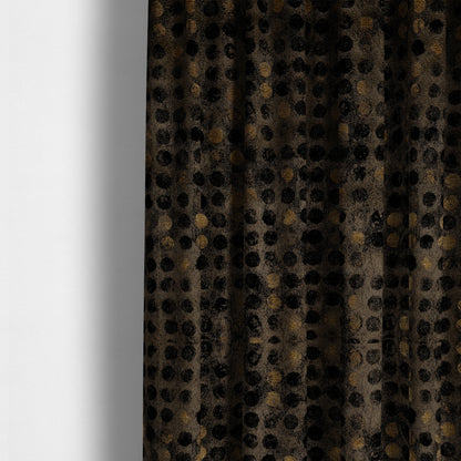 Nile Spotted Pattern Metallic Tones Black Grey Gold Upholstery Fabric CTR-1196 - Made To Measure Curtains