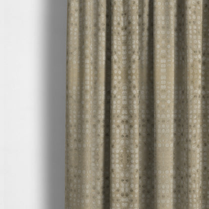 Nile Spotted Pattern Metallic Tones Cream Gold Upholstery Fabric CTR-1202 - Made To Measure Curtains