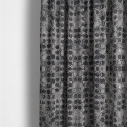 Nile Spotted Pattern Metallic Tones Silver Grey Upholstery Fabric CTR-1204 - Made To Measure Curtains