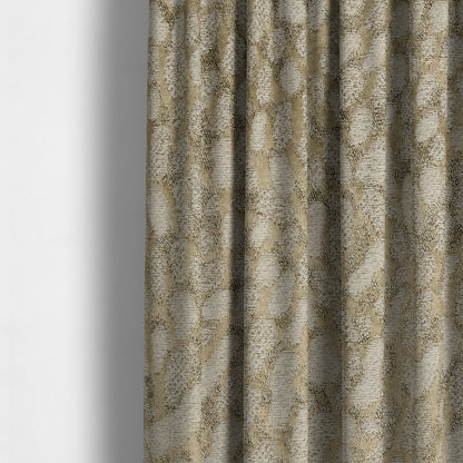 Nile Animal Print Pattern Metallic Tones Cream Gold Upholstery Fabric CTR-1210 - Made To Measure Curtains