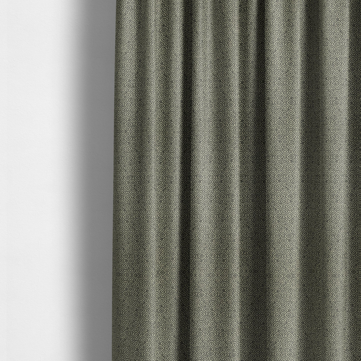 Sahara Geometric Pattern Chenille Material In Black Upholstery Fabric CTR-1213 - Made To Measure Curtains