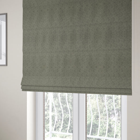 Sahara Geometric Pattern Chenille Material In Black Upholstery Fabric CTR-1213 - Roman Blinds