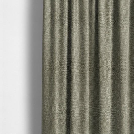 Sahara Geometric Pattern Chenille Material In Grey Upholstery Fabric CTR-1216 - Made To Measure Curtains