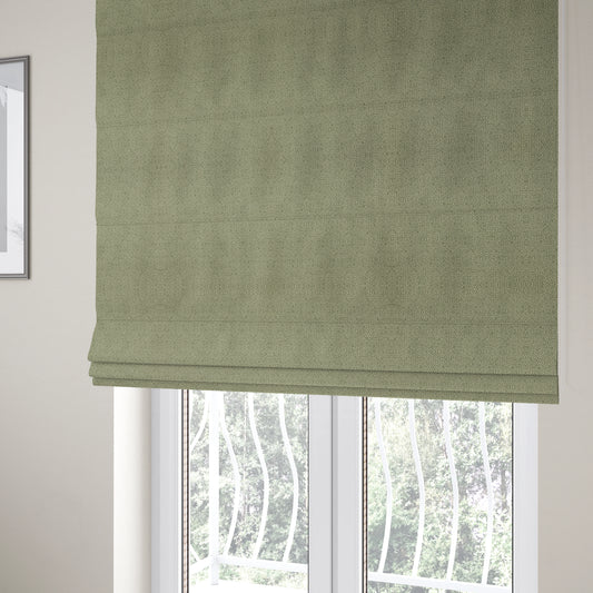 Sahara Geometric Pattern Chenille Material In Green Upholstery Fabric CTR-1220 - Roman Blinds