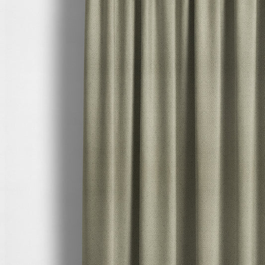 Sahara Geometric Pattern Chenille Material In Silver Upholstery Fabric CTR-1222 - Made To Measure Curtains