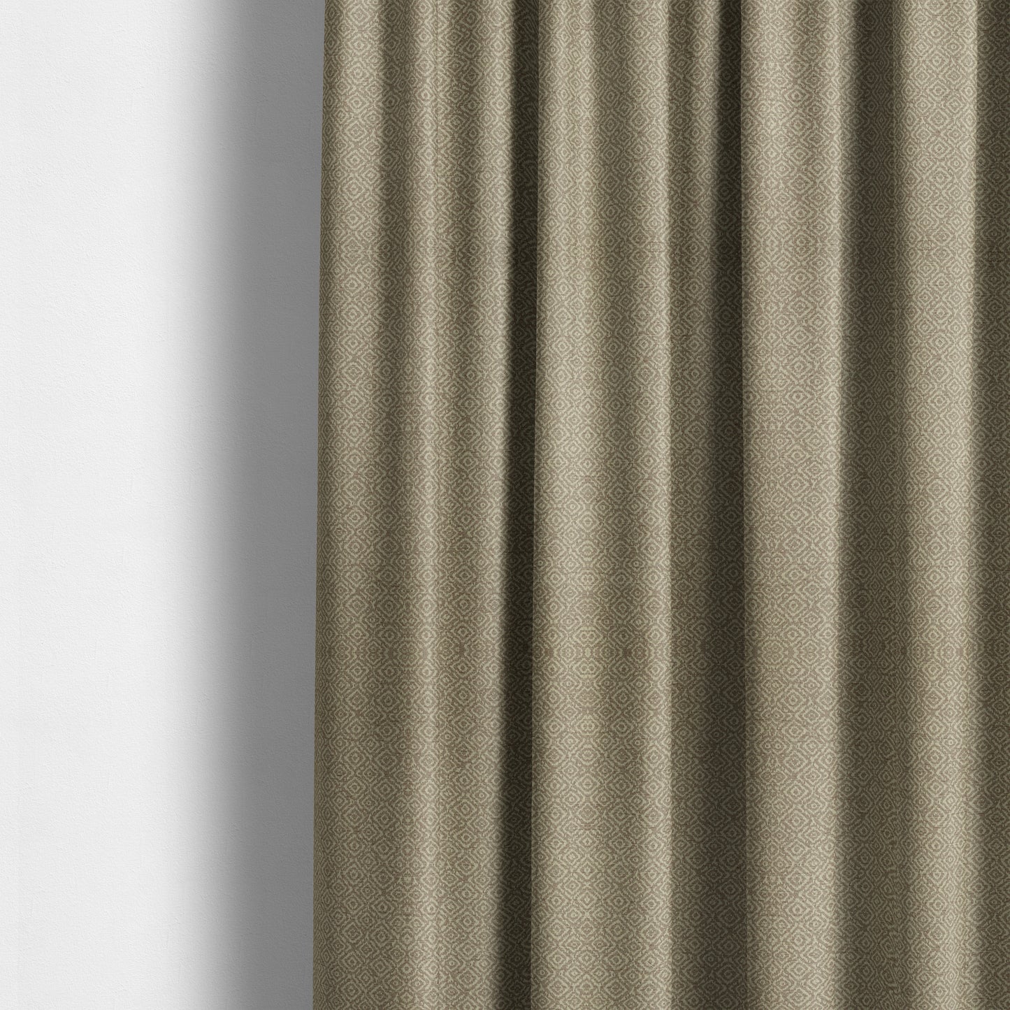 Sahara Geometric Pattern Chenille Material In Brown Upholstery Fabric CTR-1223 - Made To Measure Curtains