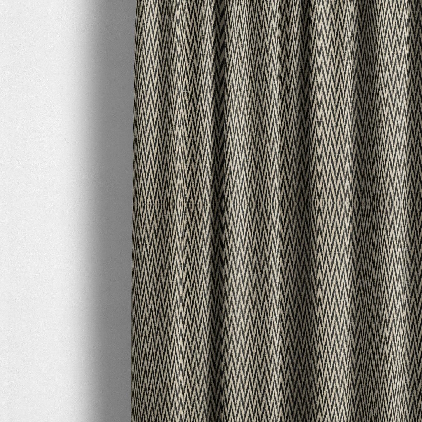 Otara Stripe Pattern Chenille Material In Black Upholstery Fabric CTR-1224 - Made To Measure Curtains