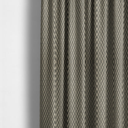 Otara Stripe Pattern Chenille Material In Black Upholstery Fabric CTR-1224 - Made To Measure Curtains