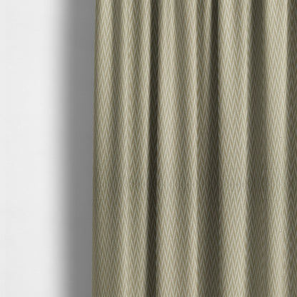 Otara Stripe Pattern Chenille Material In Cream Beige Upholstery Fabric CTR-1225 - Made To Measure Curtains