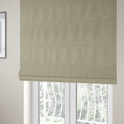 Otara Stripe Pattern Chenille Material In Cream Beige Upholstery Fabric CTR-1225 - Roman Blinds