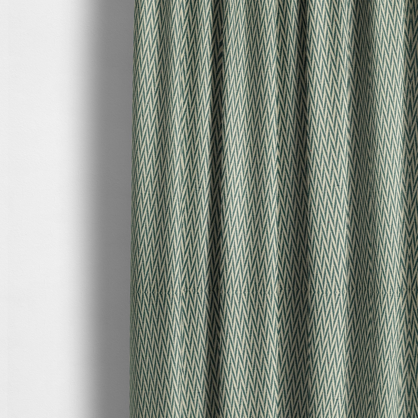 Otara Stripe Pattern Chenille Material In Teal Blue Upholstery Fabric CTR-1226 - Made To Measure Curtains