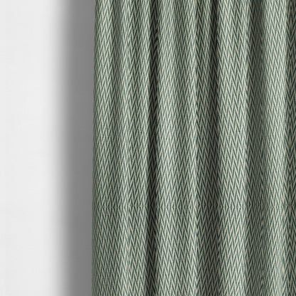 Otara Stripe Pattern Chenille Material In Teal Blue Upholstery Fabric CTR-1226 - Made To Measure Curtains