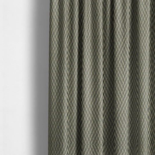 Otara Stripe Pattern Chenille Material In Grey Upholstery Fabric CTR-1227 - Made To Measure Curtains