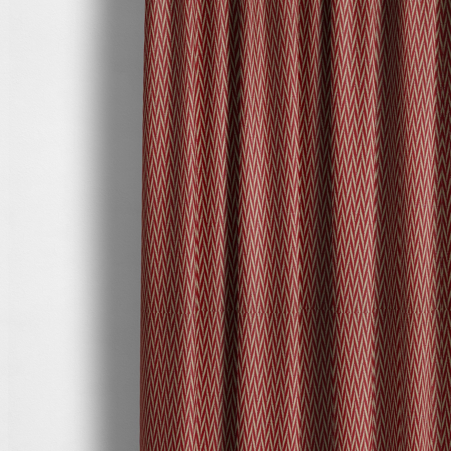 Otara Stripe Pattern Chenille Material In Red Upholstery Fabric CTR-1228 - Made To Measure Curtains