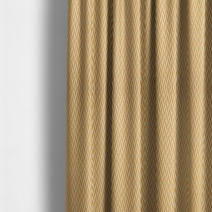 Otara Stripe Pattern Chenille Material In Yellow Upholstery Fabric CTR-1229 - Made To Measure Curtains