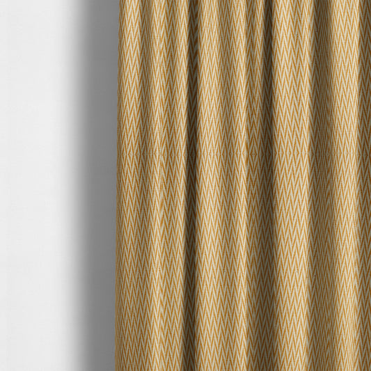 Otara Stripe Pattern Chenille Material In Yellow Upholstery Fabric CTR-1229 - Made To Measure Curtains