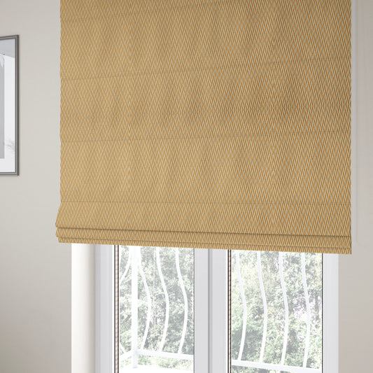 Otara Stripe Pattern Chenille Material In Yellow Upholstery Fabric CTR-1229 - Roman Blinds