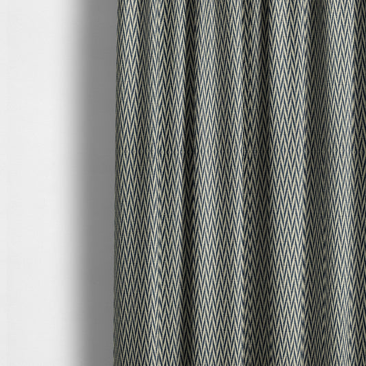 Otara Stripe Pattern Chenille Material In Navy Blue Upholstery Fabric CTR-1230 - Made To Measure Curtains