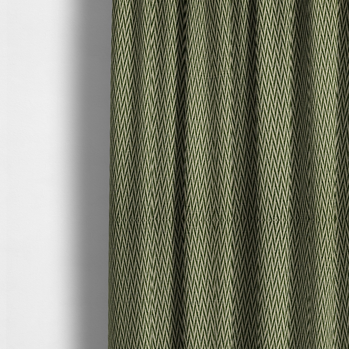 Otara Stripe Pattern Chenille Material In Green Upholstery Fabric CTR-1231 - Made To Measure Curtains