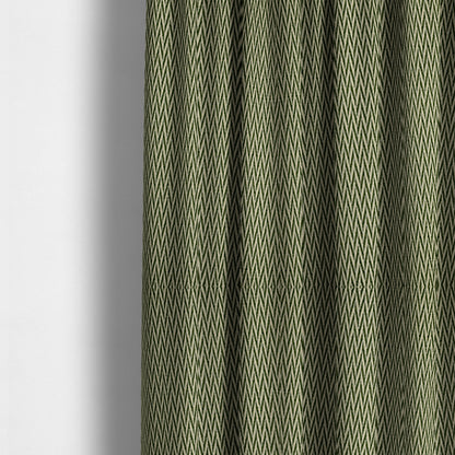 Otara Stripe Pattern Chenille Material In Green Upholstery Fabric CTR-1231 - Made To Measure Curtains