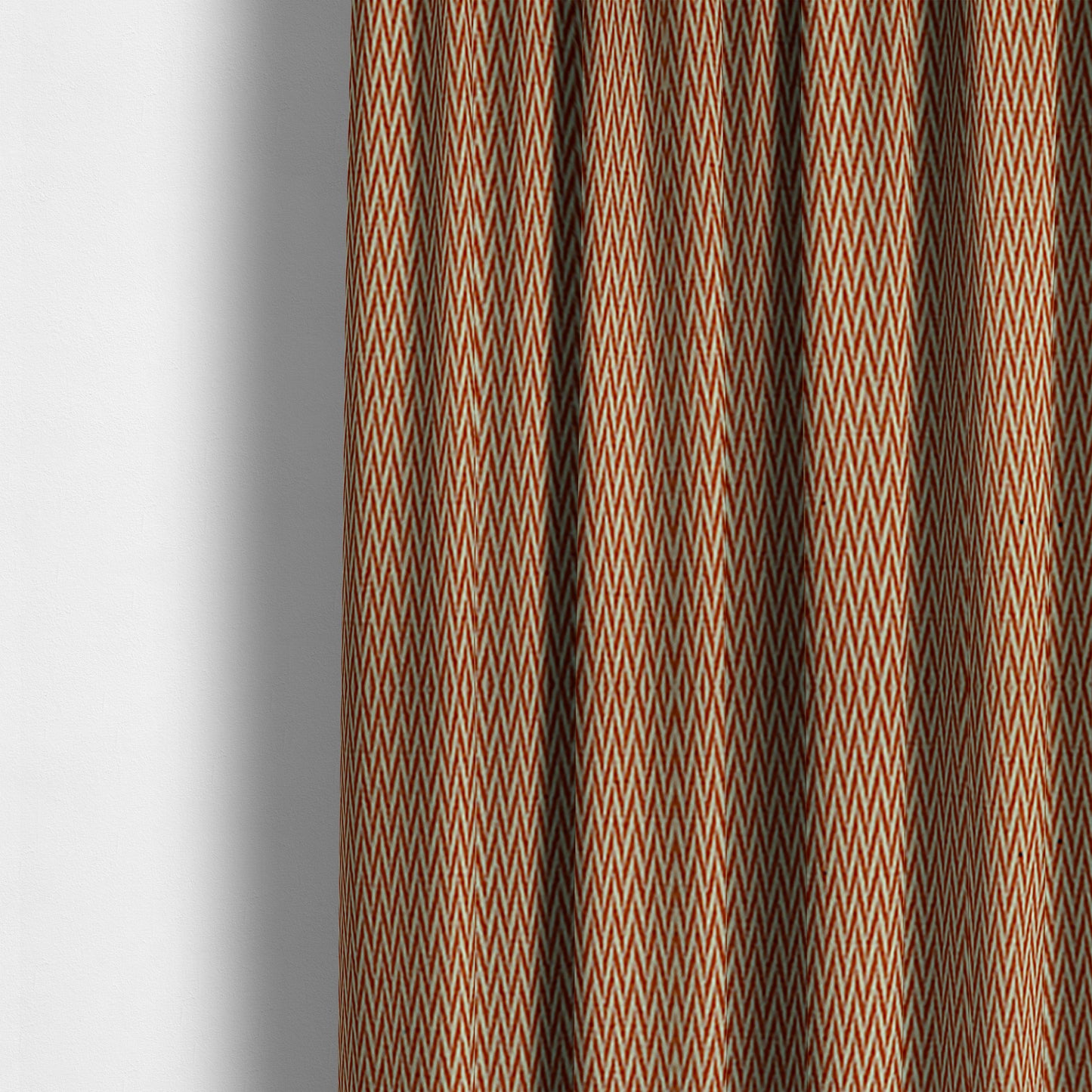 Otara Stripe Pattern Chenille Material In Orange Upholstery Fabric CTR-1232 - Made To Measure Curtains