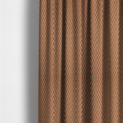 Otara Stripe Pattern Chenille Material In Orange Upholstery Fabric CTR-1232 - Made To Measure Curtains