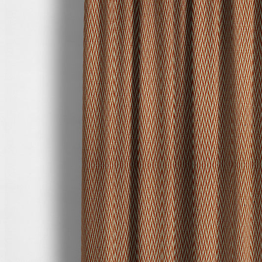 Otara Stripe Pattern Chenille Material In Orange Upholstery Fabric CTR-1232 - Made To Measure Curtains