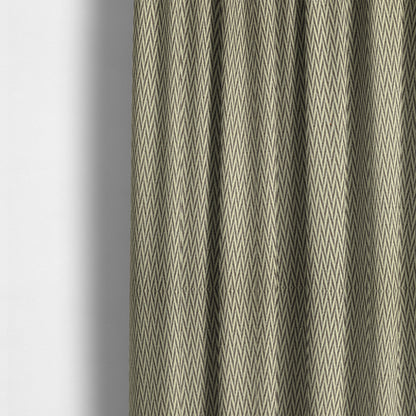 Otara Stripe Pattern Chenille Material In Silver Upholstery Fabric CTR-1233 - Made To Measure Curtains