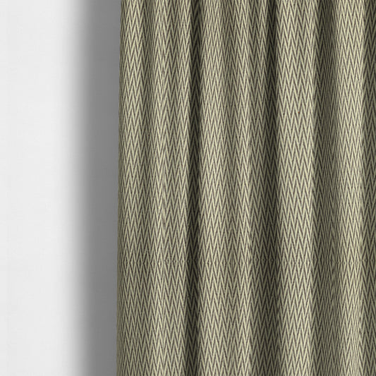 Otara Stripe Pattern Chenille Material In Silver Upholstery Fabric CTR-1233 - Made To Measure Curtains