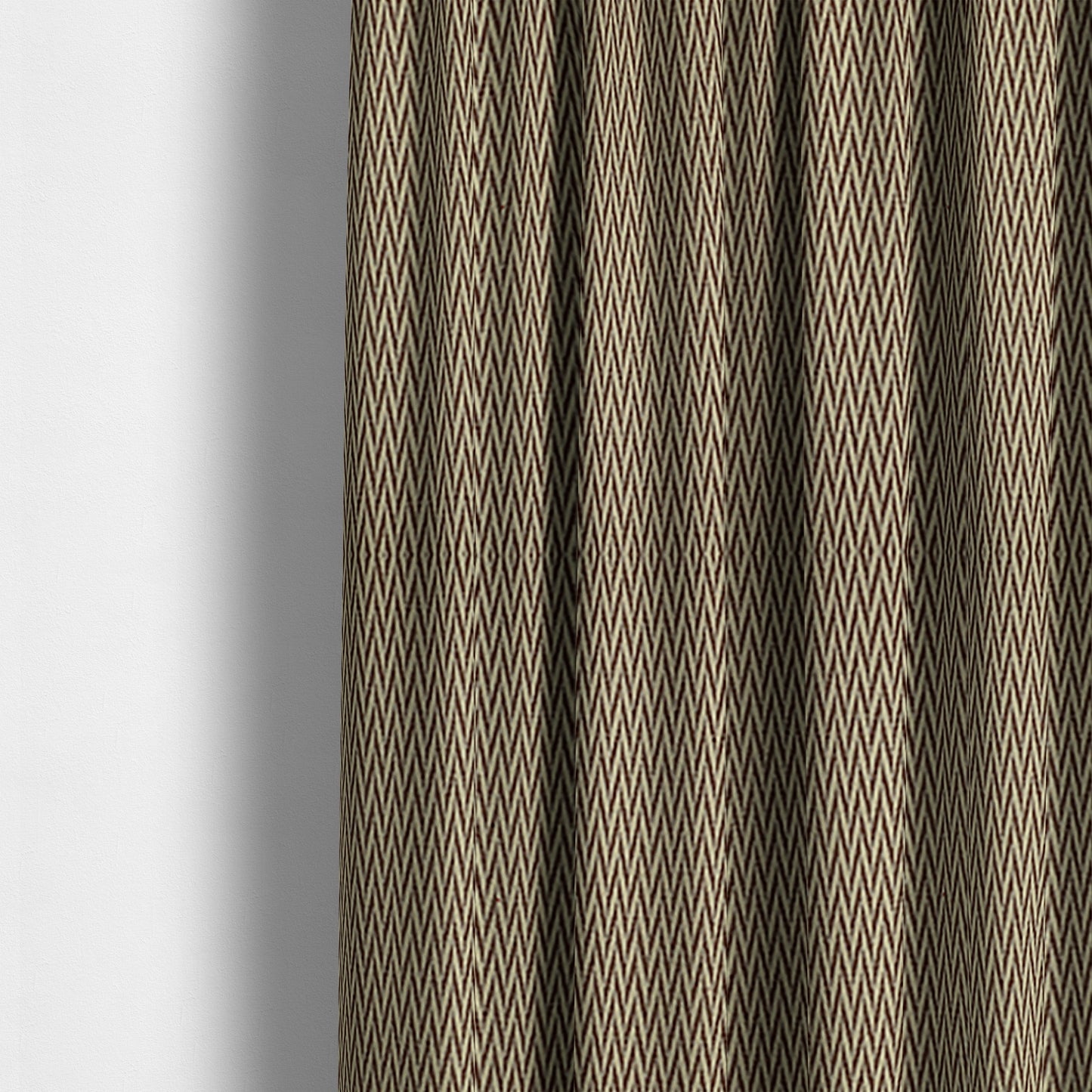 Otara Stripe Pattern Chenille Material In Brown Upholstery Fabric CTR-1234 - Made To Measure Curtains