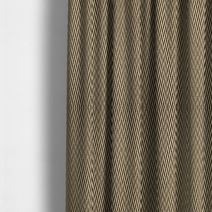 Otara Stripe Pattern Chenille Material In Brown Upholstery Fabric CTR-1234 - Made To Measure Curtains