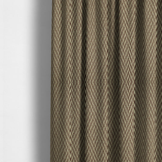 Otara Stripe Pattern Chenille Material In Brown Upholstery Fabric CTR-1234 - Made To Measure Curtains