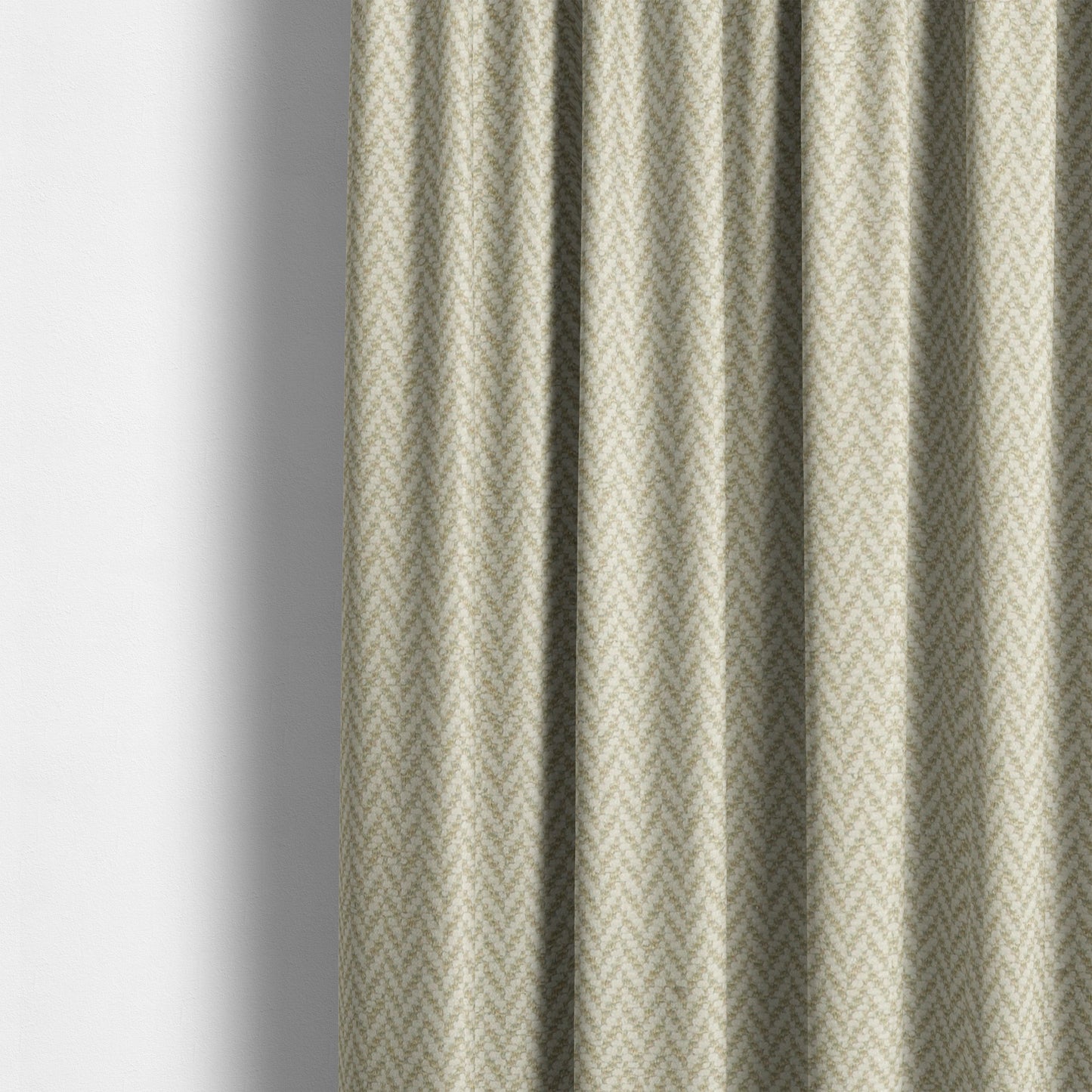 California Chevron Pattern Chenille Material In Cream Beige Upholstery Fabric CTR-1236 - Made To Measure Curtains