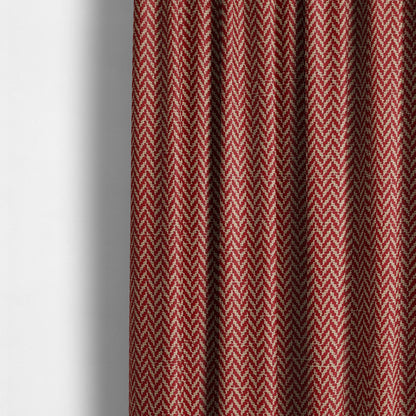 California Chevron Pattern Chenille Material In Red Upholstery Fabric CTR-1239 - Made To Measure Curtains