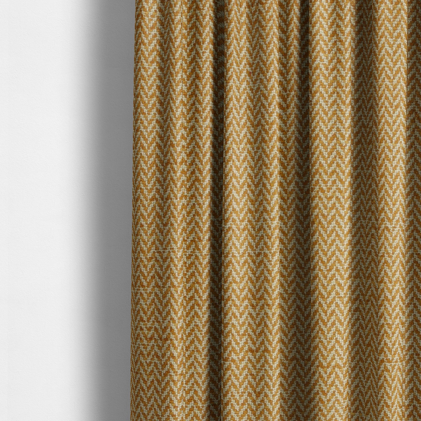 California Chevron Pattern Chenille Material In Yellow Upholstery Fabric CTR-1240 - Made To Measure Curtains