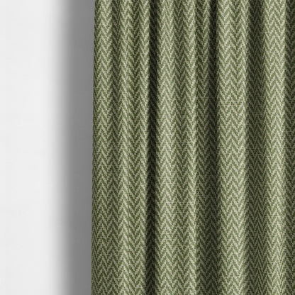 California Chevron Pattern Chenille Material In Green Upholstery Fabric CTR-1242 - Made To Measure Curtains