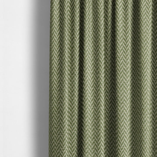 California Chevron Pattern Chenille Material In Green Upholstery Fabric CTR-1242 - Made To Measure Curtains