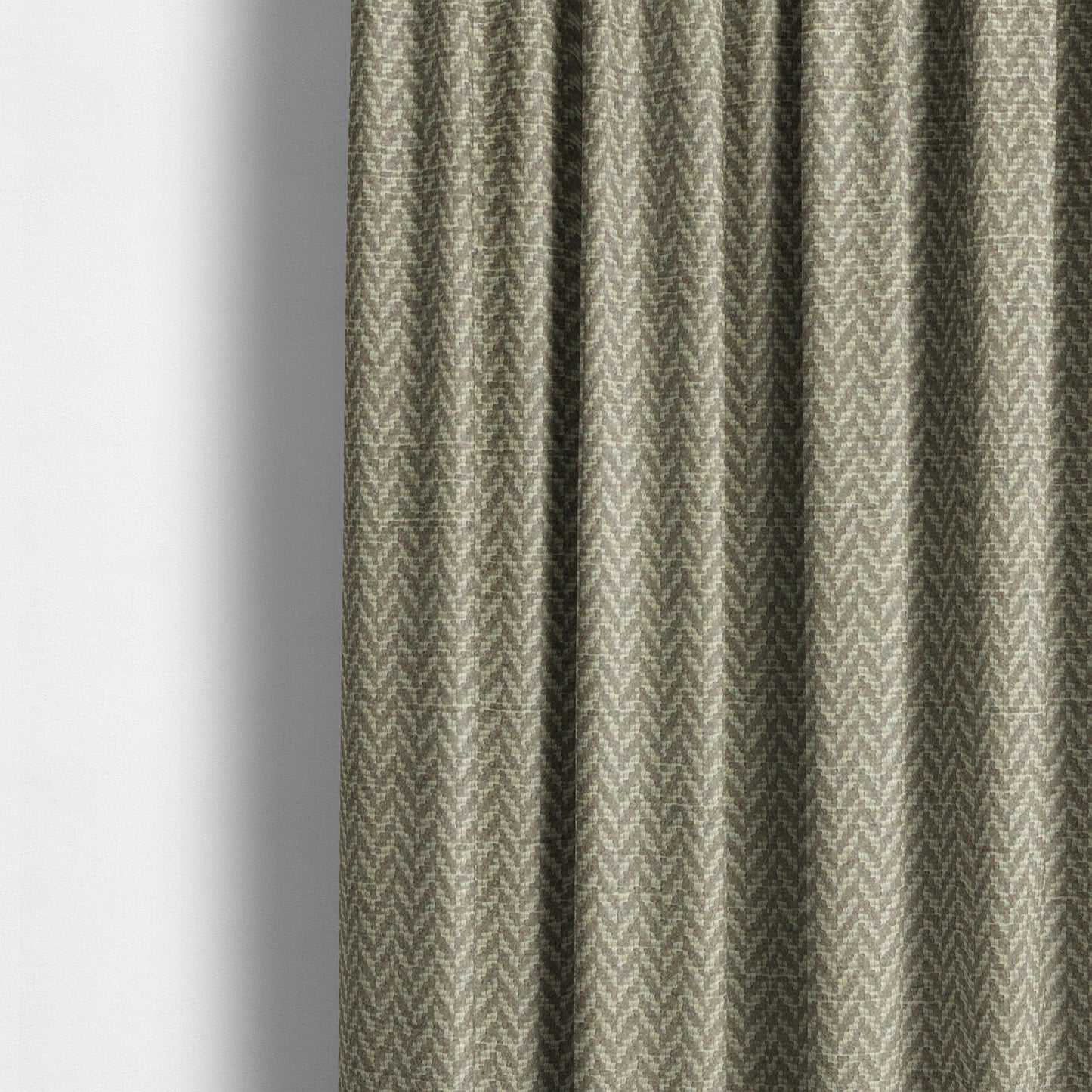 California Chevron Pattern Chenille Material In Silver Upholstery Fabric CTR-1244 - Made To Measure Curtains