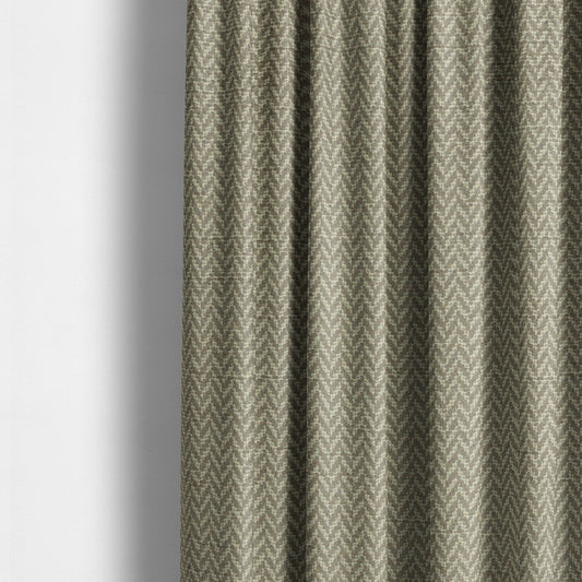 California Chevron Pattern Chenille Material In Silver Upholstery Fabric CTR-1244 - Made To Measure Curtains