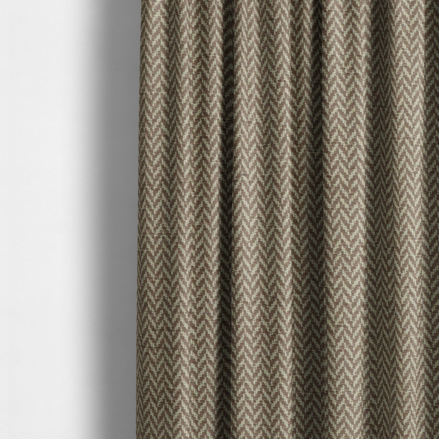 California Chevron Pattern Chenille Material In Brown Upholstery Fabric CTR-1245 - Made To Measure Curtains