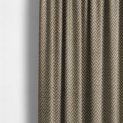 California Chevron Pattern Chenille Material In Brown Upholstery Fabric CTR-1245 - Made To Measure Curtains