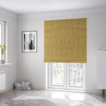 Pacific Unique Textured Basket Weave Heavyweight Upholstery Fabric In Yellow Colour CTR-1248 - Roman Blinds