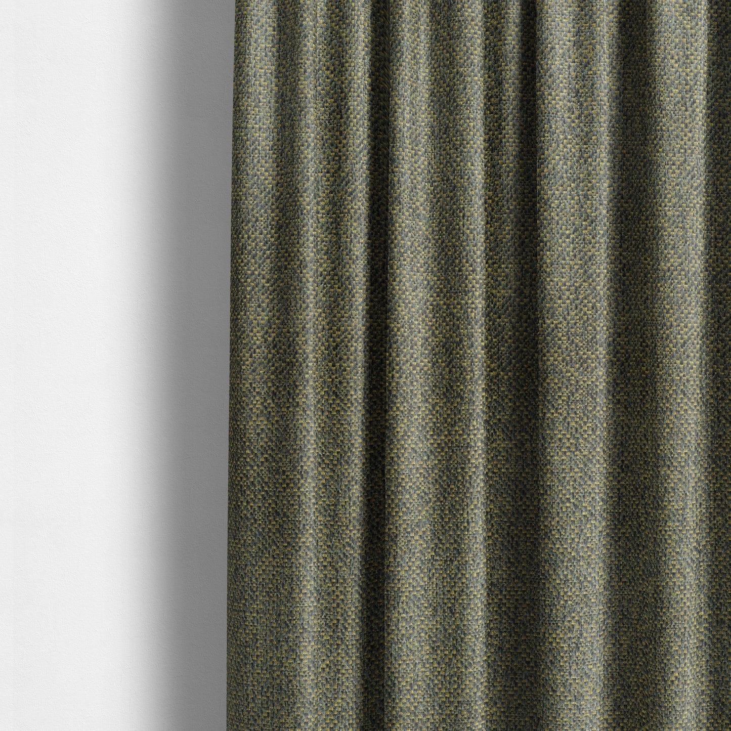 Pacific Unique Textured Basket Weave Heavyweight Upholstery Fabric In Grey With Green Yellow Colour CTR-1249 - Made To Measure Curtains