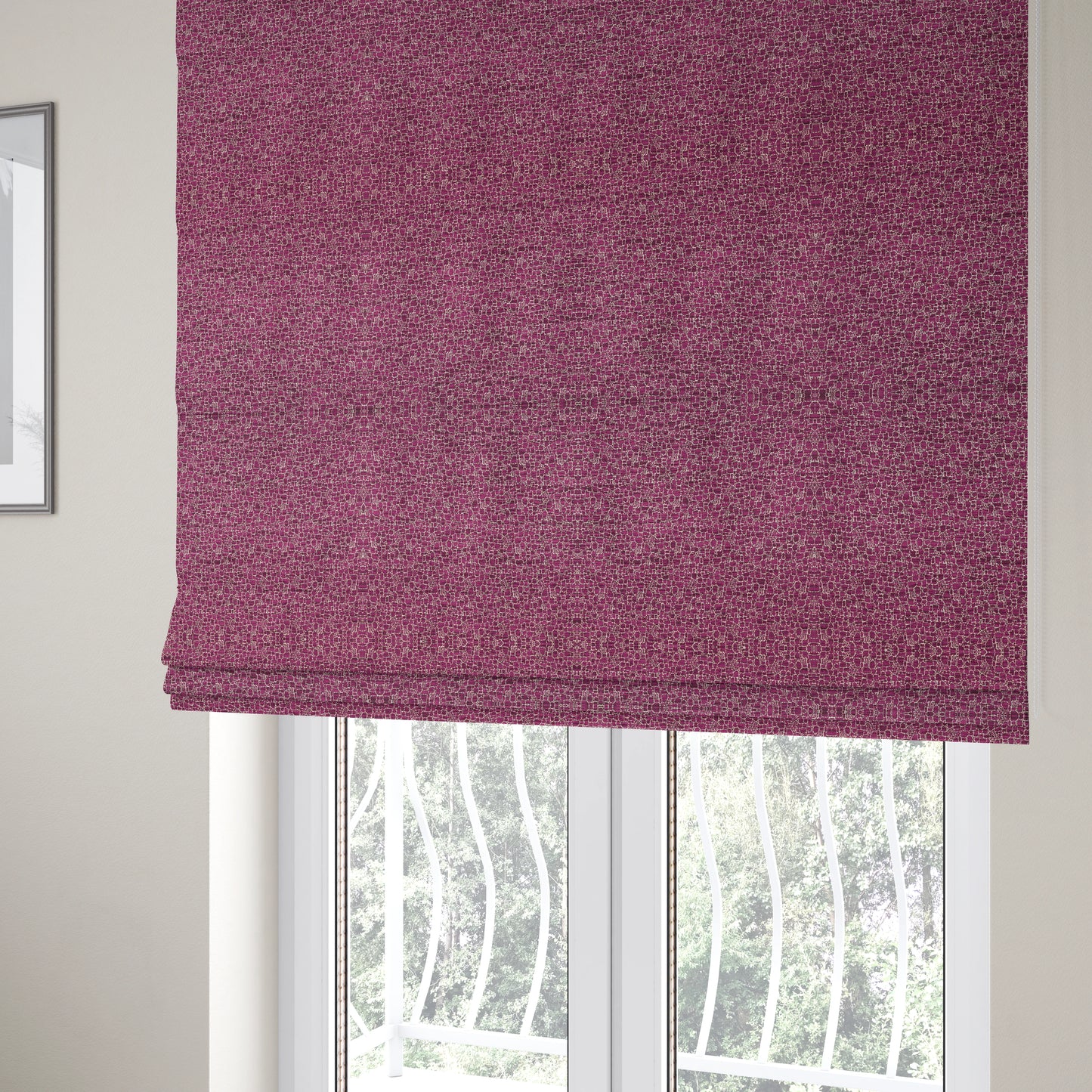 Ketu Collection Of Woven Chenille Pebble Stone Effect Pink Colour Furnishing Fabrics CTR-126 - Roman Blinds