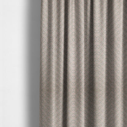 Oslo Geometric Pattern Grey Pink Gold Toned Upholstery Fabric CTR-1265 - Made To Measure Curtains