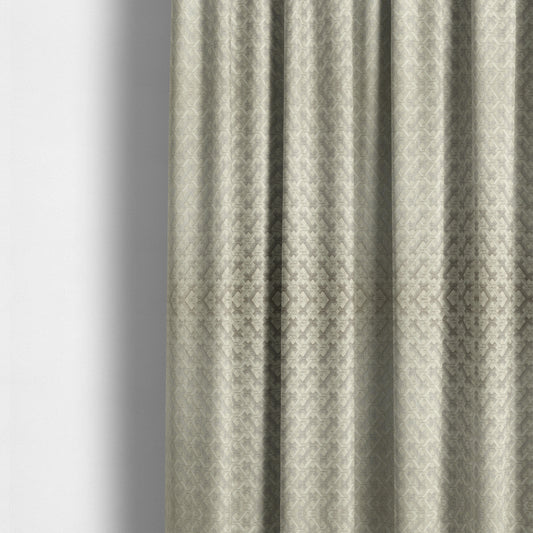 Ayon Geometric Pattern Mono Beige Coloured With Shine Furnishing Fabric CTR-1270 - Made To Measure Curtains